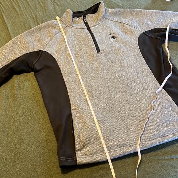 Men’s Black and Gray Spyder 3/4 Zip Jacket - Picture 2 of 6
